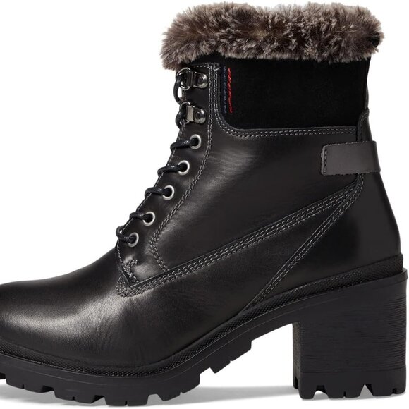 NEW  ERIC MICHAEL Leather Waterproof Phyllis Heel Booties Black for women 561tn - Picture 3 of 9